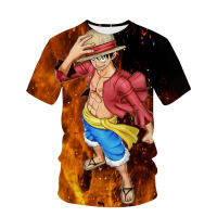 ใหม่น่ารัก Pirate King เสื้อยืดเด็กฤดูร้อนน่ารักเกม Luffy 3D พิมพ์แฟชั่น Harajuku Casual แขนสั้นเสื้อผ้า3-14ปี