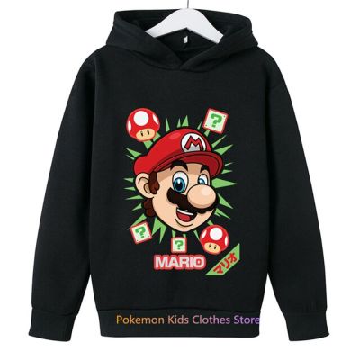 New Game Super Mario Bros Hoodies Kids Printed Sweatshirt Long Sleeve Clothes For Teens Boys Girls 3-12Years Child Pullover Size Xxs-4Xl