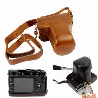 กระเป๋ากล้องเคสหนัง PU สำหรับ X-E2 X-E1 Fujifilm XE2S ฝาครอบป้องกัน X-E2S ที่มีการเปิดแบตเตอรี่ด้านล่าง