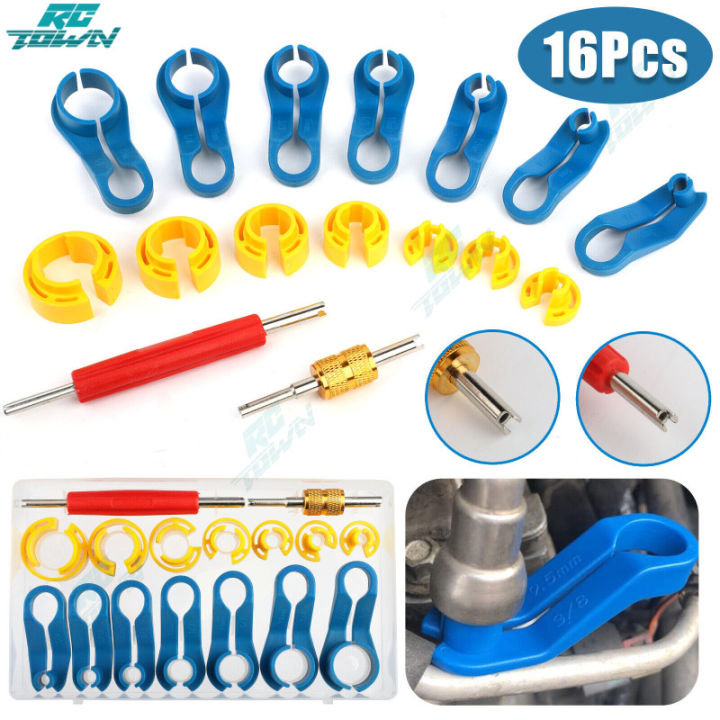 RCTOWN!!16pcs Car Air Conditioning Pipe Quick Disconnect Tools Kit Fuel Line  Remover Connector Removal Tools