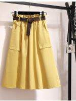 【CC】♝  Knee Length Skirt No Cotton Waist School Female