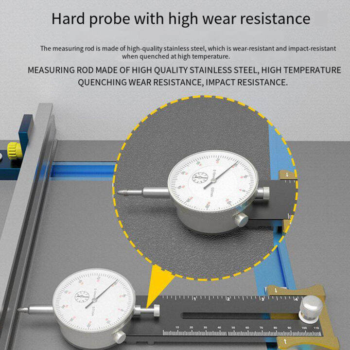 xiuyi-เกจวัดอะลูมินัมอัลลอยปรับระดับตารางเข็มชี้เวลาเลื่อยเครื่องมือ-ความแม่นยำในการ0-01-0-10มม-สำหรับใบเลื่อยโต๊ะเลื่อยเครื่องมืองานไม้การแก้ไขแบบขนาน