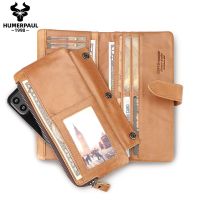 ZZOOI 2022 Men Clutch Wallet Genuine Leather Rfid Card Holder Male Organizer Cell Phone Bag Long Coin Purse Large Capacity Billetera