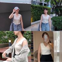 [V1]?new?พร้อมส่ง เสื้อแขนกุดคอวี