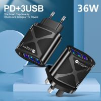 [2023ใหม่] AIXXCO 36W เครื่องชาร์จ USB QC 3.0 Type C PD ชาร์จเร็วแท่นชาร์จผนัง EU US ปลั๊กตัวแปลง USB C ที่ชาร์จสำหรับไอโฟน Samsung Xiaom