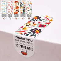Thank You for Your Order Sticker for Seal Labels Floral Color Labels Sticker Handmade Package Sticker