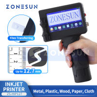 ZONESUN เครื่องพิมพ์อิงค์เจ็ทน้ำหนักเบาแบบมือถือ,เครื่องรหัสวันที่จอ LED แสดงเครื่องหมายการค้าของโลโก้กราฟิก