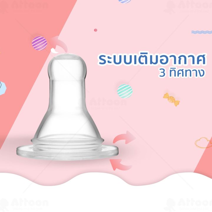 attoon-จุกนมเสมือนนมแม่-จุกนมธรรมชาติ-จุกนมเด็ก-จุกนมยาง-รุ่น-extra-soft-3ขนาด