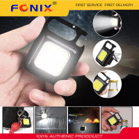 FONIX ไฟสัญญาณแสง LED ขนาดเล็กพวงกุญแจไฟฉายกระเป๋าแบบพกพาชาร์จ USB ได้สำหรับตั้งแคมป์กลางแจ้ง