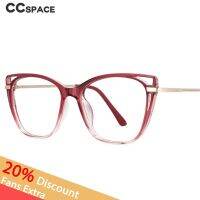 53834 Plastic Titanium Cat Eye Women Anti-Blue Light Glasses Frame Spring Leg Optical Fashion Computer Eyeglasses