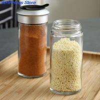 【cw】New Spice Jar Seasoning Bottle Spice Pepper Salt Shaker Rotating Cover Salt Sugar Condiments Storage Container Kitchen Tools