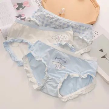 Sanrio Hello Kitty Panties Women Kawaii Ice Silk Seamless Breathable Thin  Panties Cartoon Cotton Low Waist