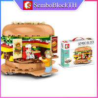 Sembo Block 601055 เลโก้ร้านฟาสต์ฟู้ด พร้อมมินิฟิกเกอร์ 1ตัว จำนวน 209 ชิ้น