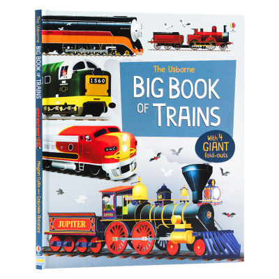 Train cognition Big Book English original picture book Usborne the Usborne Big Book of trains hardcover English version childrens Science Encyclopedia cognitive picture book with folding pages