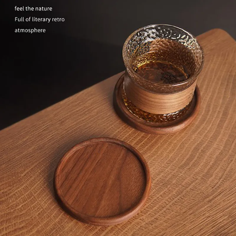 Durable Heat Resistant Beech Wood Tea Coffee Cup Pad Placemats