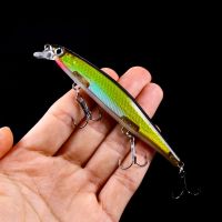 HENGJIA Minnow Fishing Lure Laser Hard Artificial Bait 3D Eyes 11cm 13g Wobblers Carp Fishing Tackle Slow Sinking Jerkbait