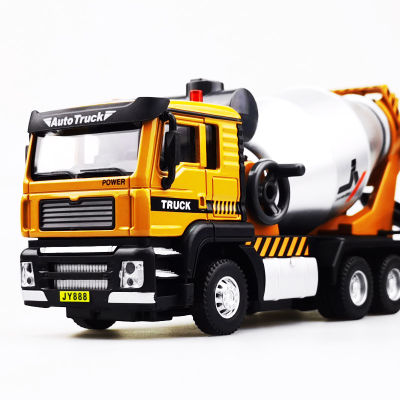 Jiaye 1/50 Alloy Engineering Vehicle Concrete Mixer Warrior Sound And Light Toy Car Model Simulation Discharge Box