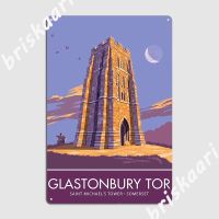 Glastonbury Tor Somerset ป้ายโลหะเครื่องตกแต่งฝาผนัง Cinema การพิมพ์ Cinema ห้องนั่งเล่นโปสเตอร์ดีบุก  （Stock size: 20cm * 30cm）