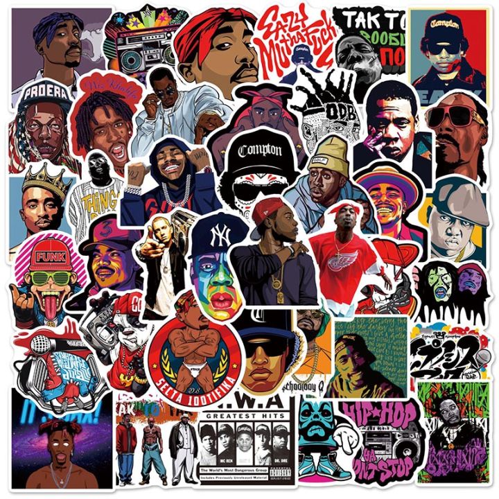 gt-2023-extra-103050pcs-hiphop-music-cool-rapper-stickers-diy-travel-luggage-phone-laptop-waterproof-classic-toys-decal-rap-star-stickers
