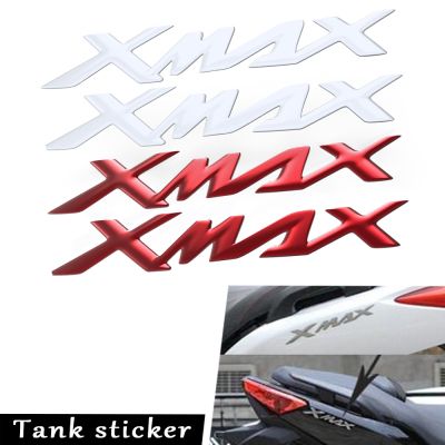 แผ่นเจลสัญลักษณ์บนกันชน3D 2ชิ้นสติกเกอร์สติกเกอร์โลหะโลโก้ BMW สำหรับรถจักรยานยนต์ยามาฮ่า X-MAX XMAX Xmax 125 250 400ด้านการตกแต่ง