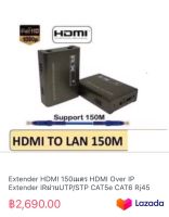 Extender HDMI 150เมตร HDMI Over IP Extender IRผ่านUTP/STP CAT5e CAT6 Rj45