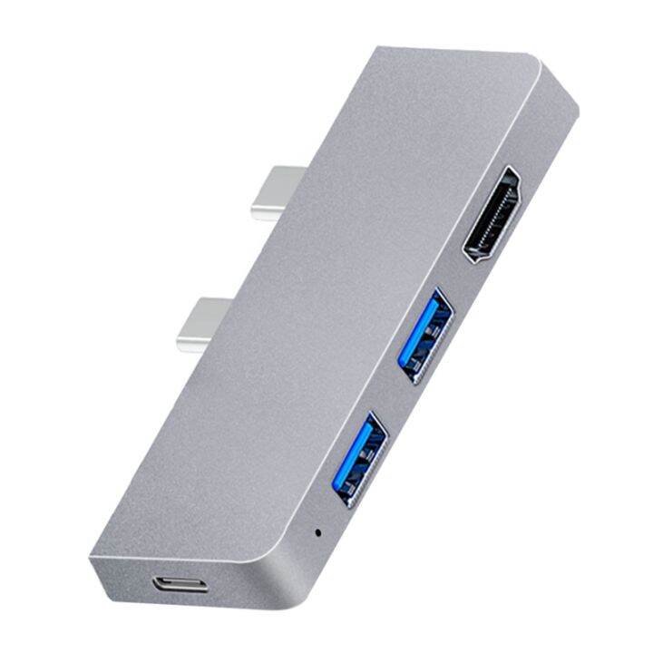For Surface Pro 8 USB C Hub, 4K Compatible Adapter+2 USB 3.0 Reader SD