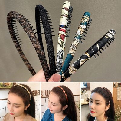 【CW】 New Fashion Non Hair Hoops for Band With Teeth Comb Headband Fabric Hairband Accessories