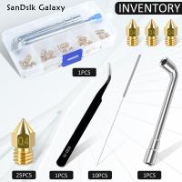 SanDslk Galaxy 37ชิ้นทนความร้อนได้ทองเหลืองหัวพ่นหมึกพิมพ์3มิติหัวฉีด MK8เครื่องอัดรีด MK8 3ชุดหัวฉีดหัวพ่นหมึกพิมพ์3มิติเข้ากันได้กับ Ender 3