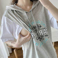 Lactation Clothing Summer Mid-Length Hooded Maternity T-shirt For  Womens Tops Open Invisible Breastfeeding Clothing