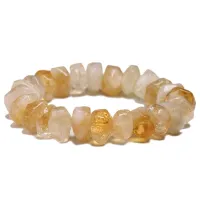 Natural Healing Energy Citrine Bracelets Chakra Meditation Degausst Bracele For Women Men Lucky Jewelry Indefinite Size 8 * 14MM