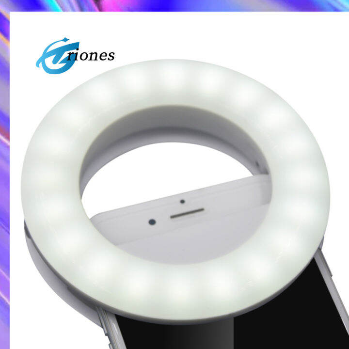 selfie-ความสว่างแหวนไฟแบบปรับได้โทรศัพท์มือถือ-led-เติมที่หนีบน้ำหนักเบาบนโคมไฟแบบกลมสำหรับแท็บเล็ตสมาร์ตโฟน