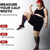 、’】【= Plus Size Compression Socks For Unisex Wide Calf 20-30 Mmhg Knee High Compression Stockings Support For Circulation Nurses