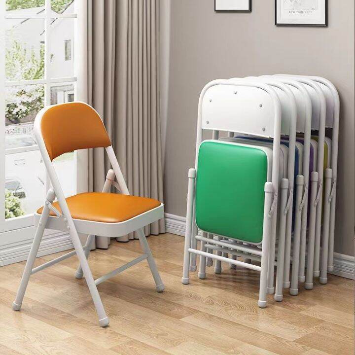 Soft leather folding office chair home business backrest computer chair