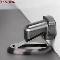 KK&amp;FING High-grade Zinc Alloy Door Suction Door Touch Mute Anti-collision Door Stopper Round Solid Floor Suction No-punch Decorative Door Stops