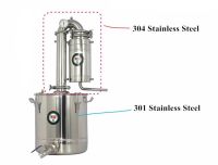ความจุมากอุปกรณ์บ่มไวน์/วิสกี้ไวน์บ้าน/ต้ม30L ลิตรการกลั่น/หม้อไอน้ำคู่มือภาษาอังกฤษ