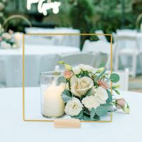 【YF】 Gold Metal Floral Hoop Wedding Table Centerpiece Decoration Birthday Artificial Garland Wreath