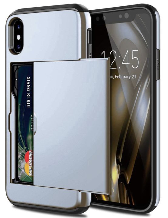 สินค้าใหม่มีในสต็อก-เคสสำหรับไอโฟนธุรกิจ14-13-pro-max-12-11-x-xs-xr-สไลด์กระเป๋าเงินเกราะการ์ดที่เคสคลุมเครื่องเจาะรูสำหรับ-iphone-7-8-plus-6-6s-5s-se-2022