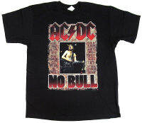 AC/DC NO BULL โปสเตอร์เสื้อยืด VINTAGE Hard Rock Tee ผู้ใหญ่ผู้ชาย XL สีดำใหม่