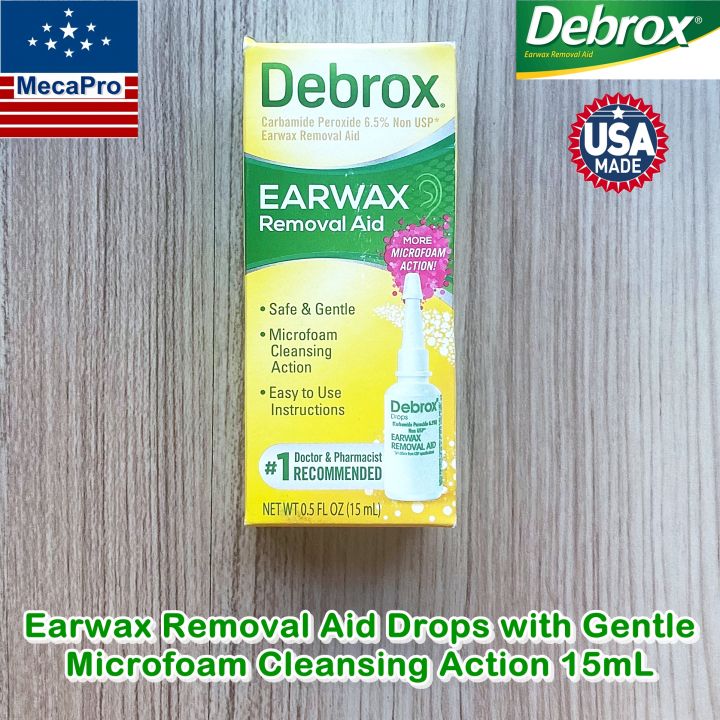 Debrox® Earwax Removal Aid Drops With Gentle Microfoam Cleansing Action 15ml ผลิตภัณฑ์กำจัดขี้หู