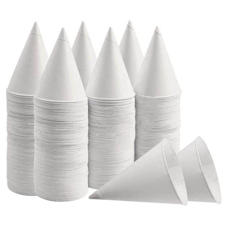 White Paper Cone Cups, Snow Cone Cups,Coated Leakproof Cone Paper Cups ...