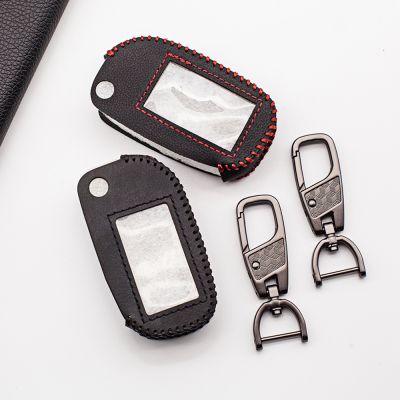 dvvbgfrdt Hot sale leather key case cover holder for Starline A91 A61 B9 B6 / A4 A6 A8 A9 uncut blade fob A9 folding car flip remote