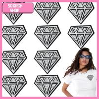 SQXRCH SHOP 15Pcs 7.36.7ซม. ค่ะ แพทช์ปักเพชร rhinestone โพลีเอสเตอร์ Bling เสื้อผ้าเหล็กบนแพทช์ปัก ไม่ซีดจางง่าย เพชรตกแต่งปักบน/เหล็กบนแพทช์ สำหรับผู้หญิง