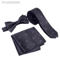 № 3 PCS neck tie Set Men Bow Tie and cravat Bowtie Slim Necktie Skeleton Man ties for men 1200 needle Fashion gravata dress