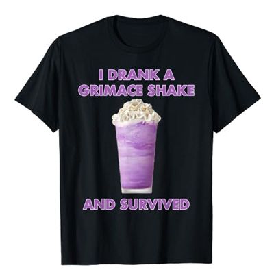 ฉันดื่ม Grimace Shake และรอดชีวิตเสื้อยืดแฟชั่นฤดูร้อนสุนทรพจน์ Graphic Tee Tops ตลก Shakes Lover เสื้อแขนสั้น