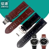 Suitable for Panerai watch strap PAM111 butterfly buckle 441 mens genuine leather fat sea hand cowhide strap handmade 24mm