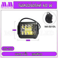 ไฟสปอร์ตไลท์ 60W แสงสีขาว ใช้12-24vได้(1ชิ้น) (mm3)