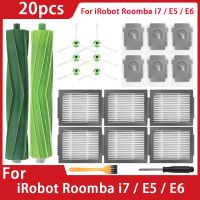 สำหรับ Irobot Roomba I7อุปกรณ์เสริม I7 + E6 E5เครื่องดูดฝุ่นหุ่นยนต์แปรงด้านข้างหลักตัวกรอง Hepa เศษผ้าถุงหูรูดเปลี่ยนชิ้นส่วนอะไหล่ได้