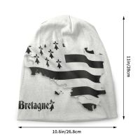 Bretagne United Flag Map Skullies Beanies Caps Winter Warm หมวกถัก Unisex Breizh Breton Map Brittany Proud Bonnet Hats