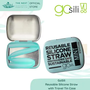 GoSili Silicone Reusable Straw with Tin Mint