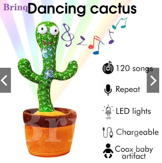 Dancing cactus toy recording talking rechargable plush toys with ...